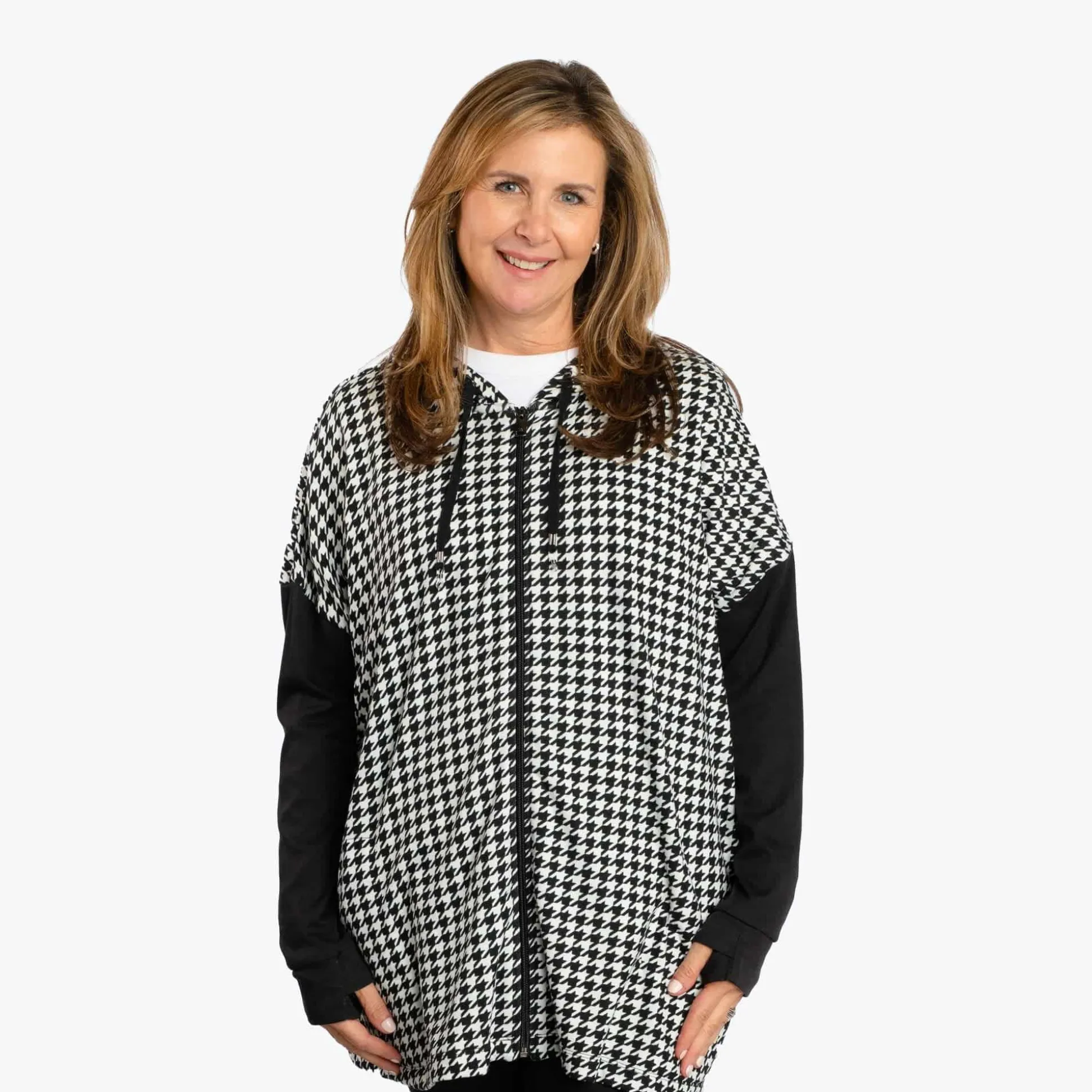 Bolero Brushed Sweater Knit Zip-Up