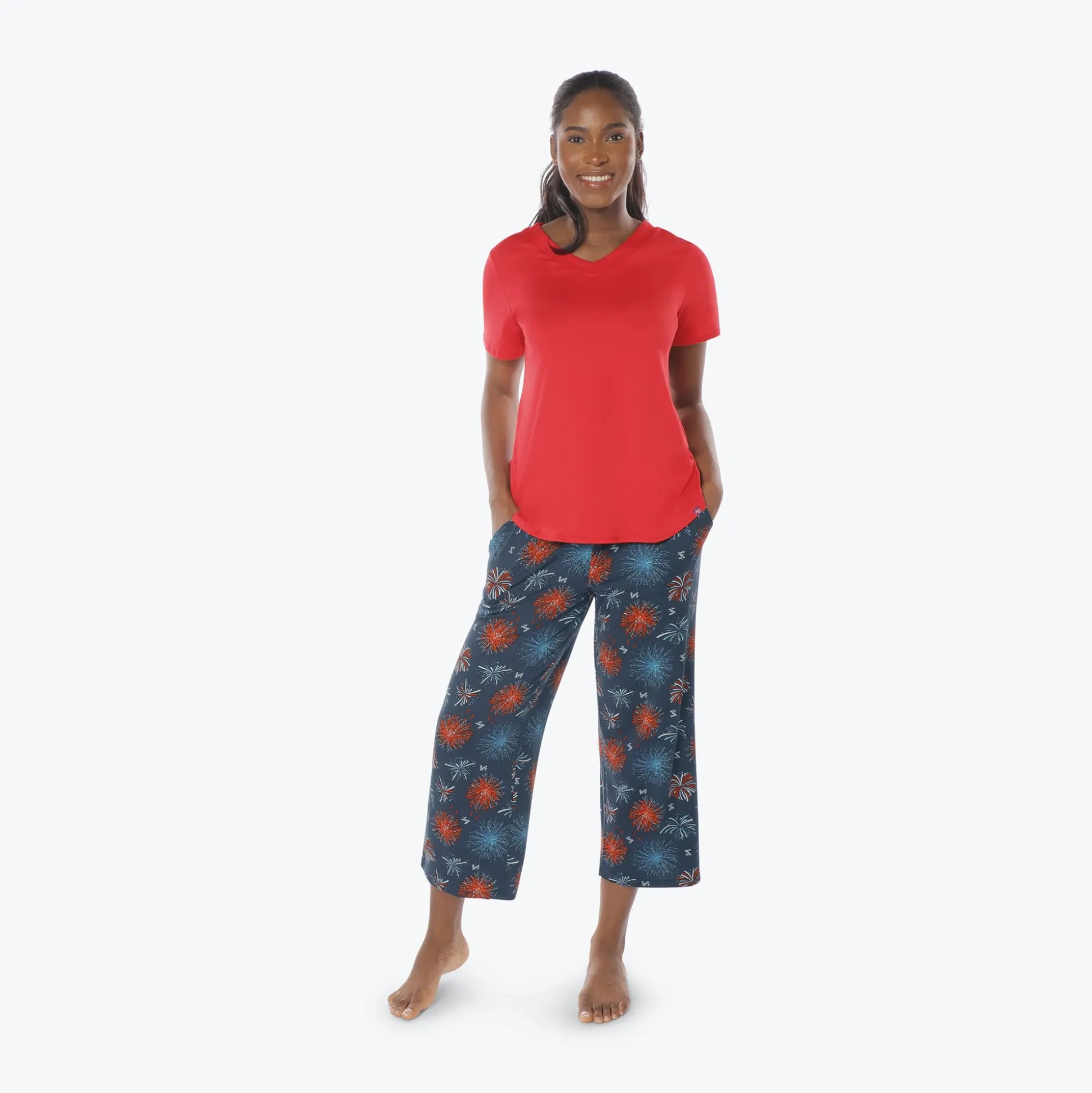 Boomerang Relaxed Tee & Cropped Pants Set