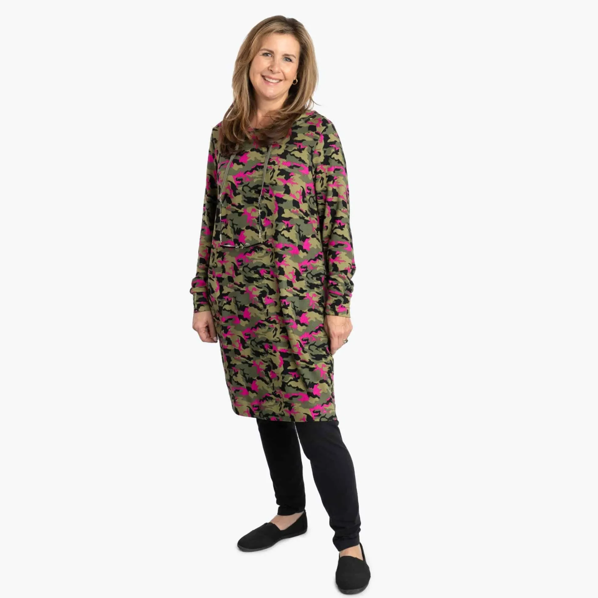 Dilly Dally Brushed Sweater Knit Lounge Dress