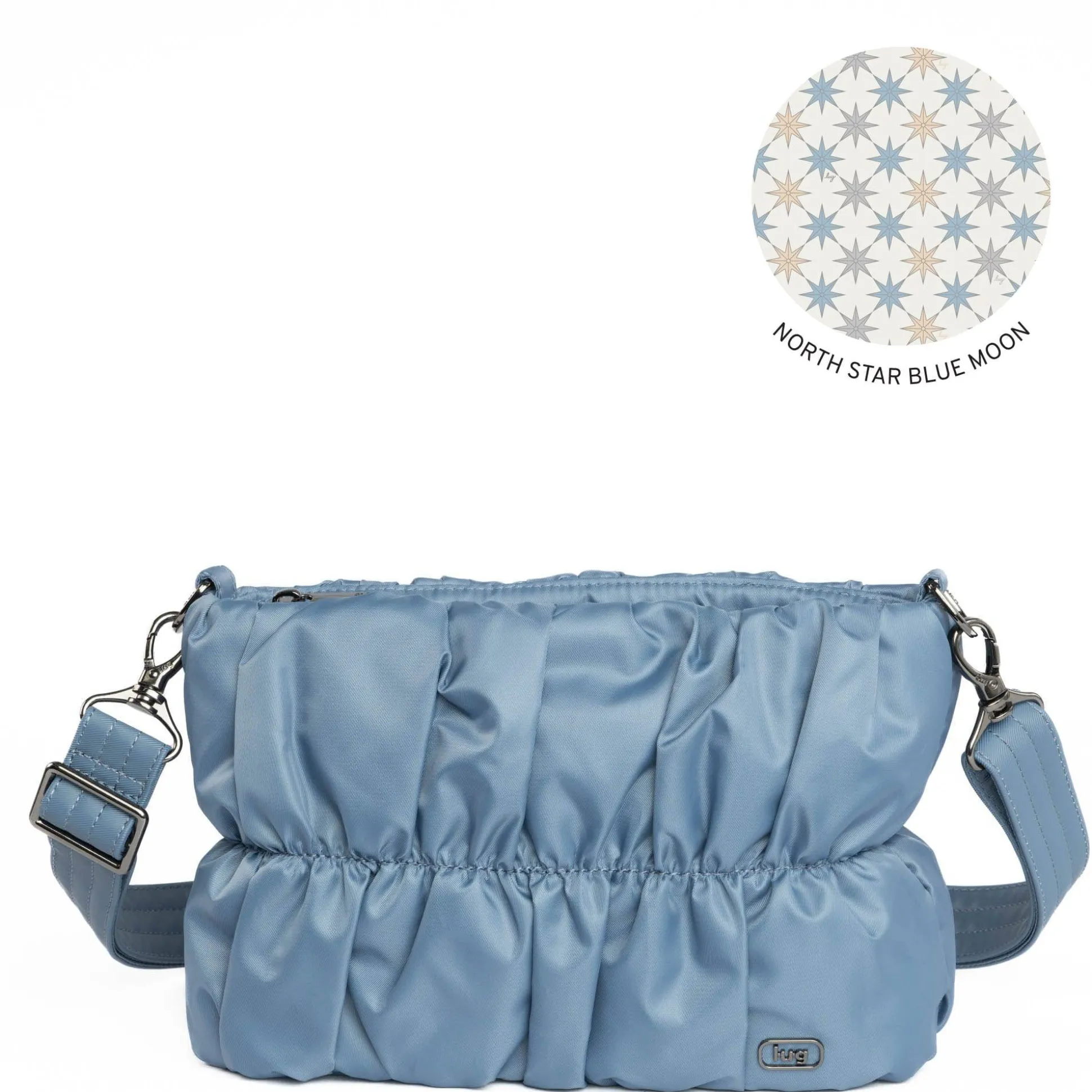 Flounce Ruched Crossbody Bag