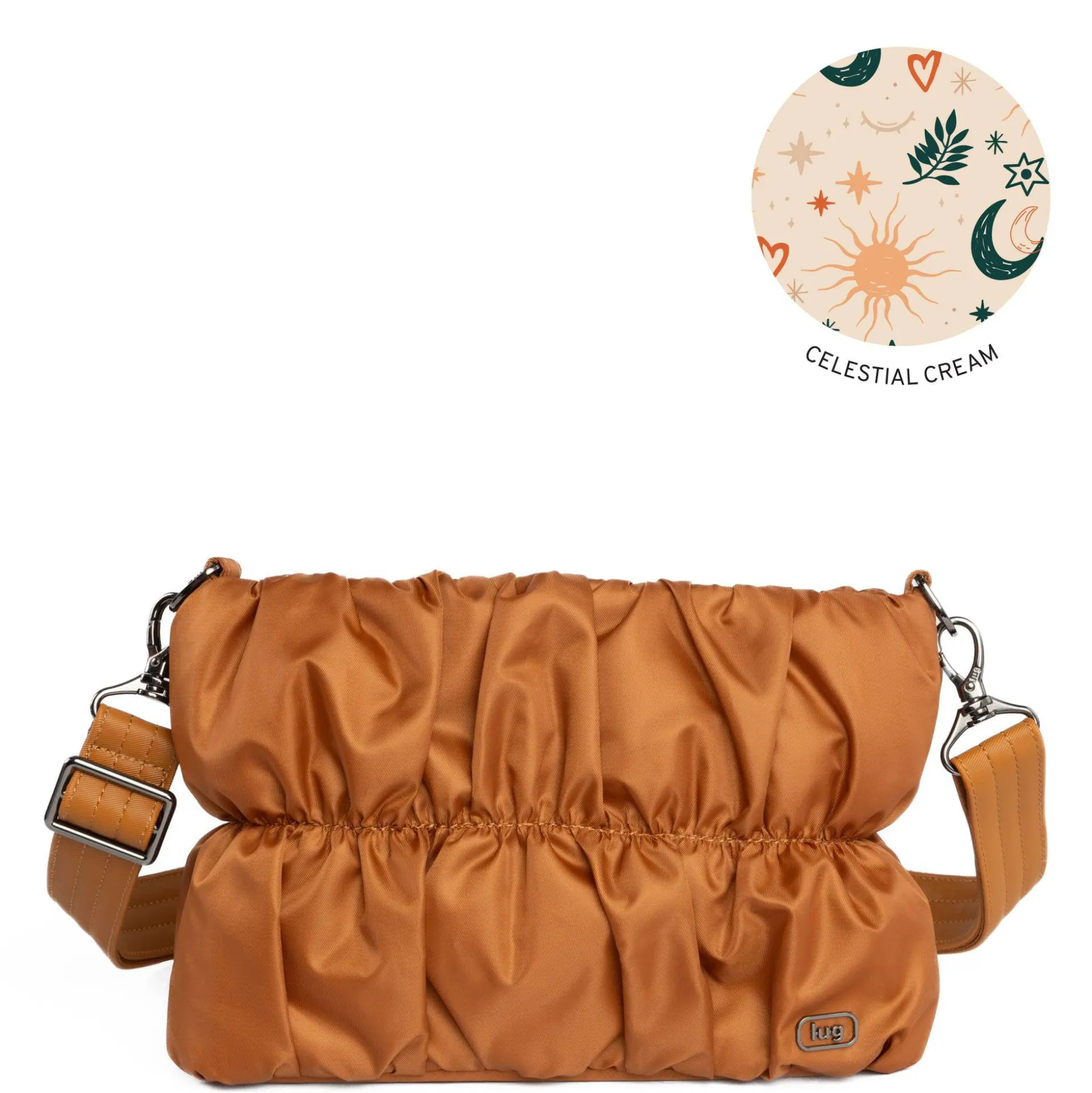 Flounce Ruched Crossbody Bag