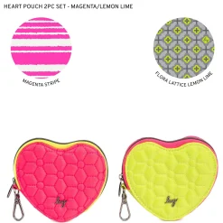 Heart Pouch 2pc Set - Two-Tone