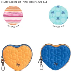 Heart Pouch 2pc Set - Two-Tone