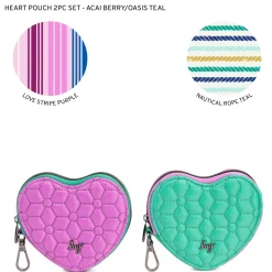 Heart Pouch 2pc Set - Two-Tone