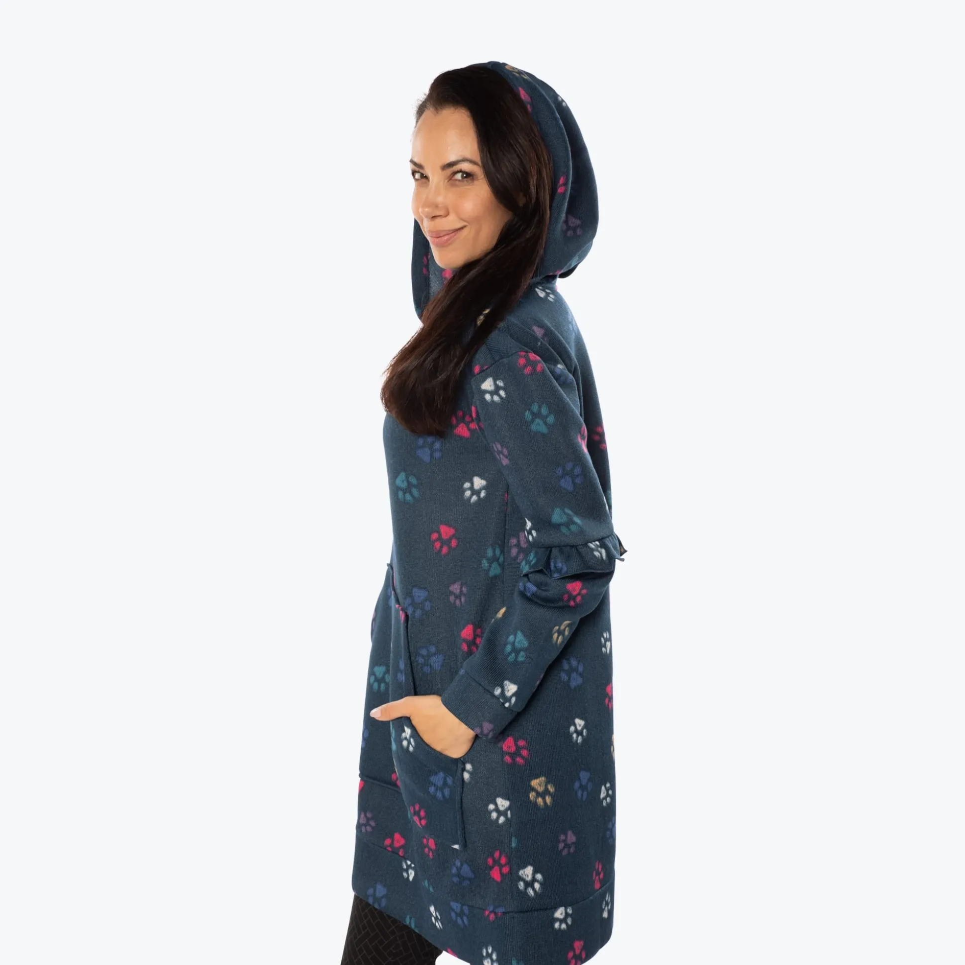 Peekaboo Sweater Fleece Tunic Hoodie