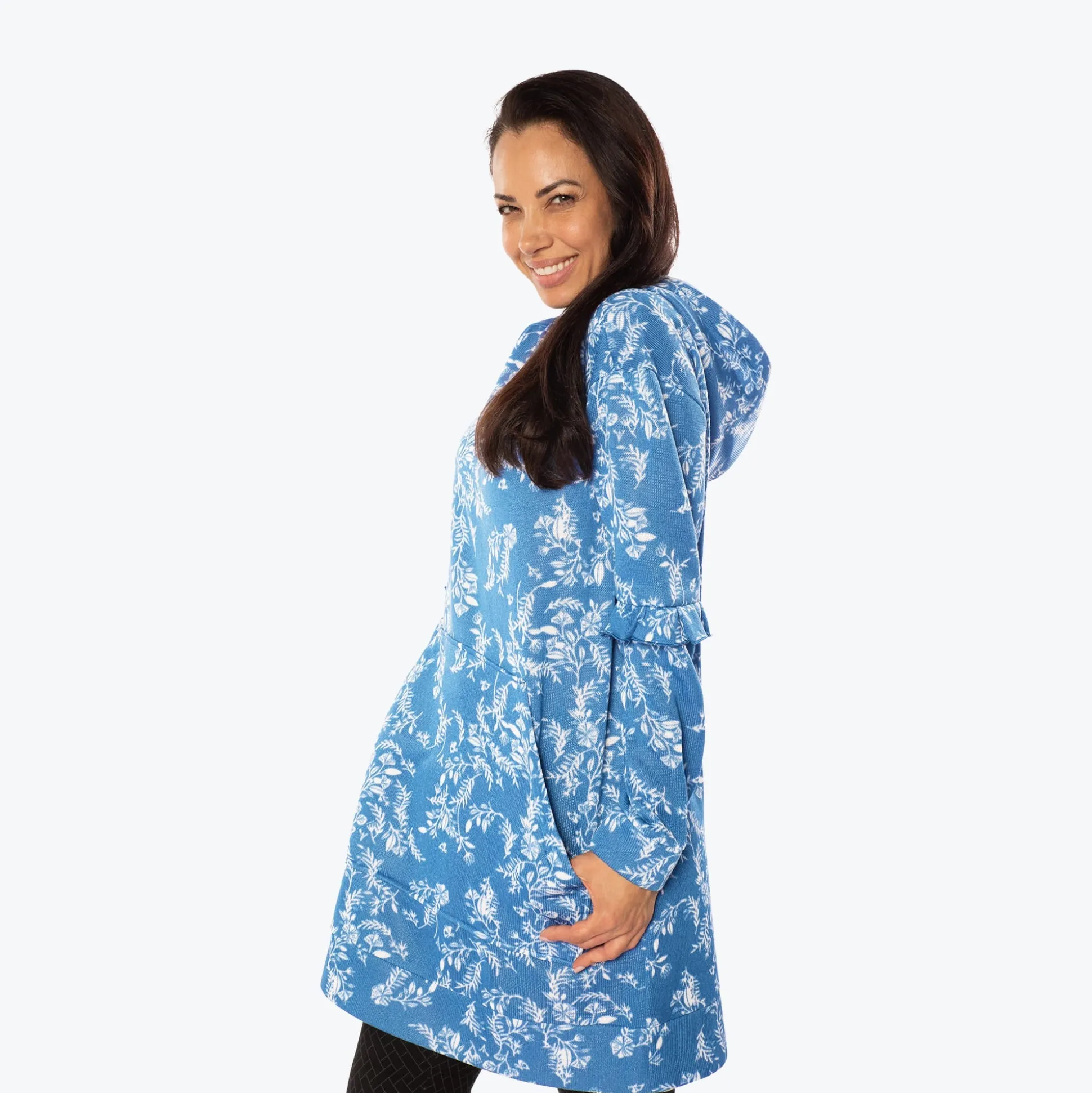 Peekaboo Sweater Fleece Tunic Hoodie