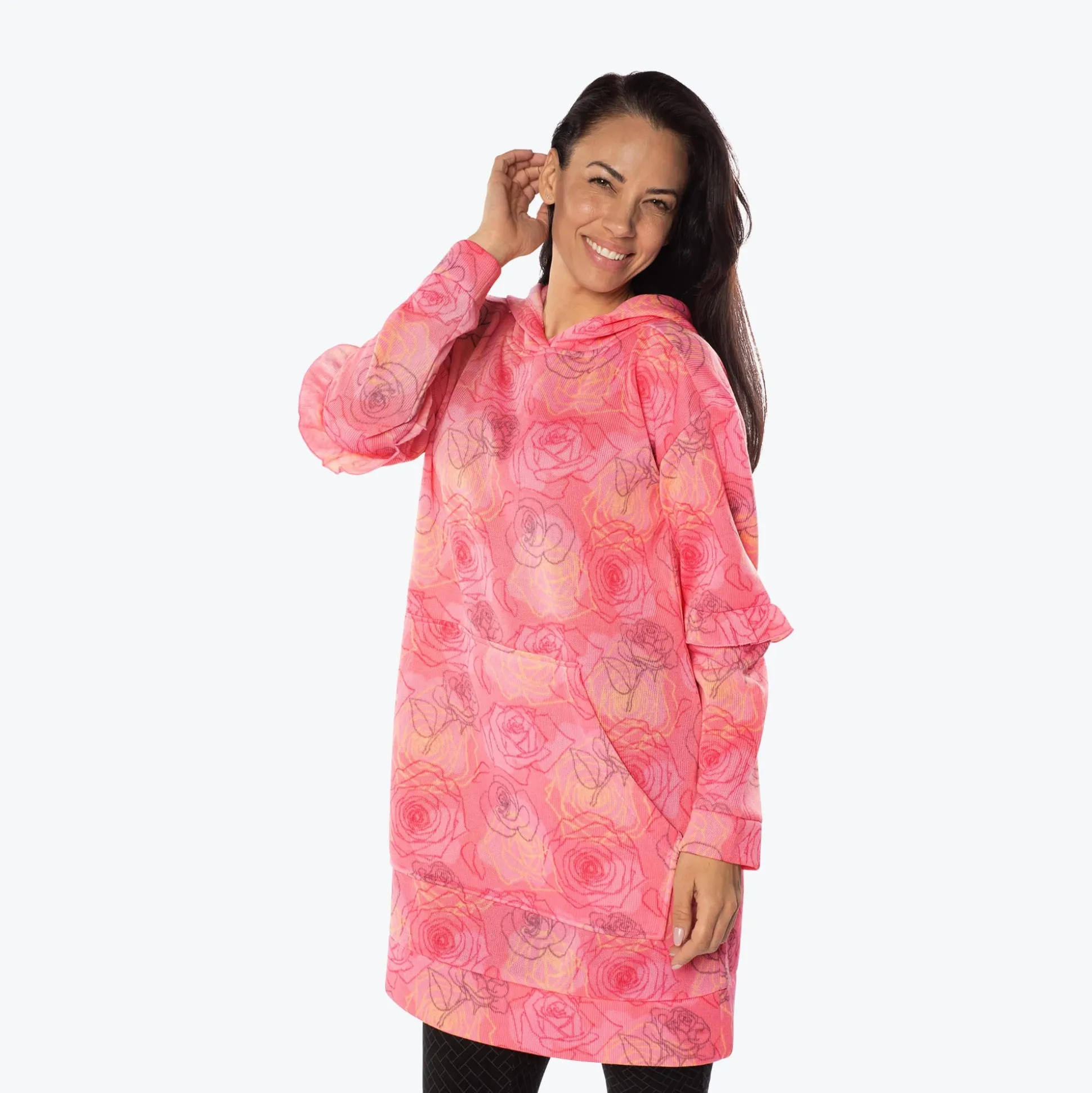 Peekaboo Sweater Fleece Tunic Hoodie
