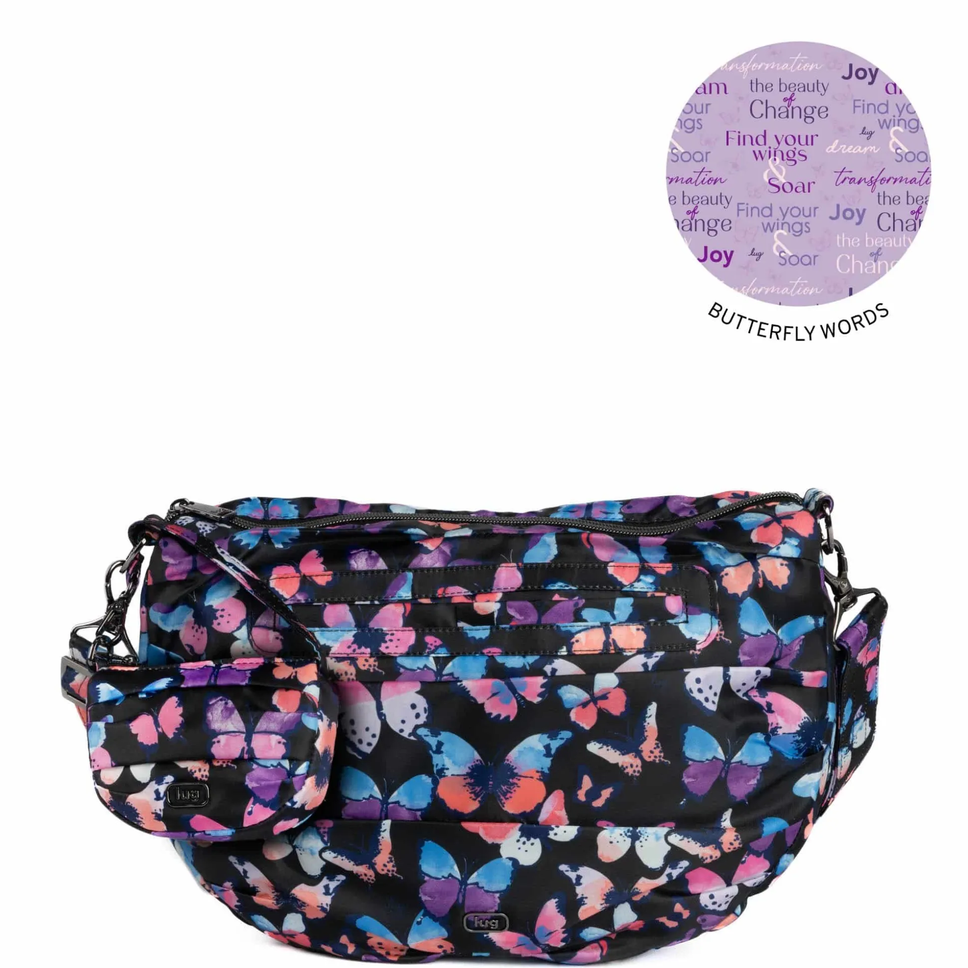 Scuffle Pleated Crossbody Bag with Disco Pouch