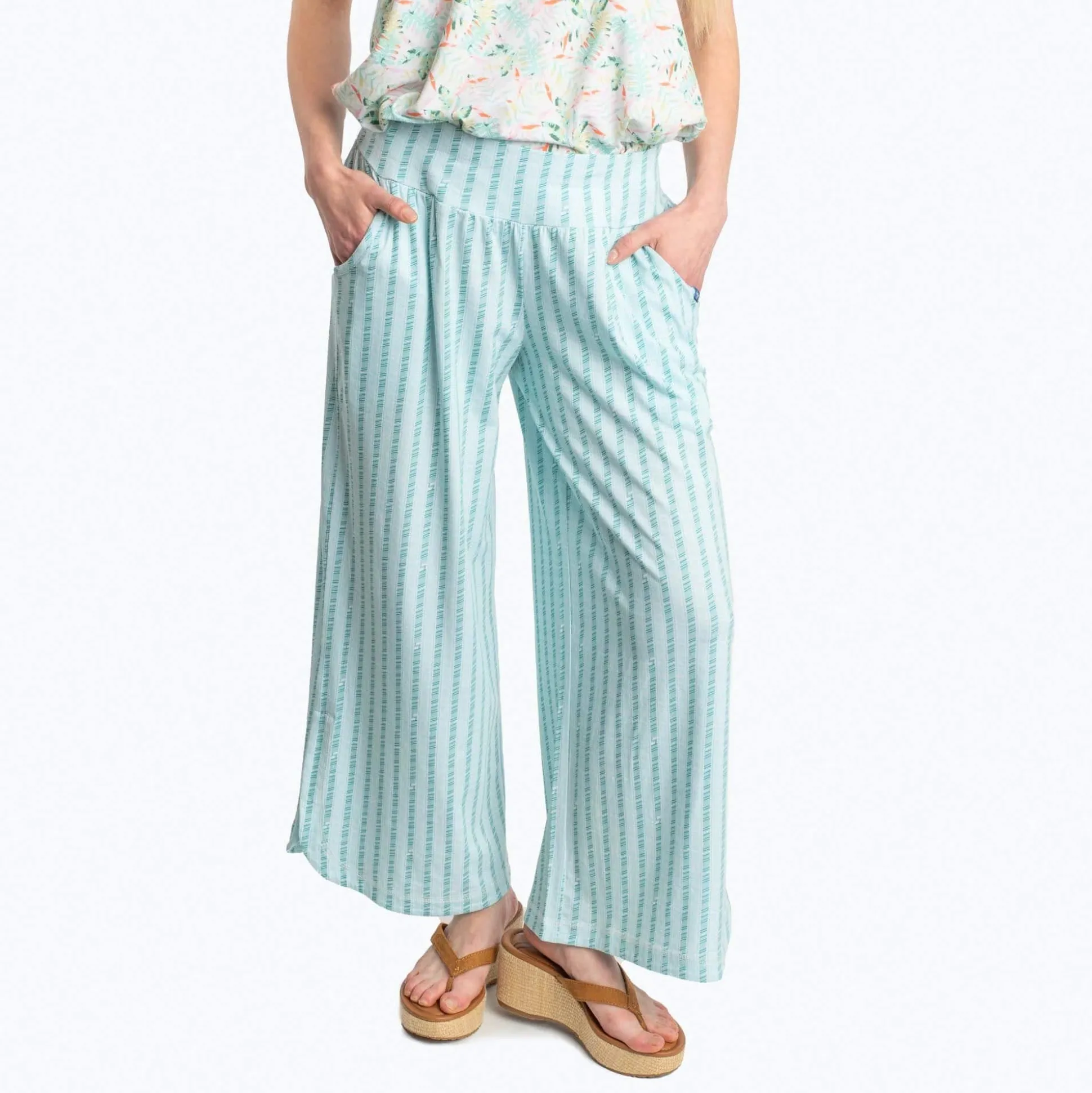 Wiffle Cotton Jersey Cropped Pant