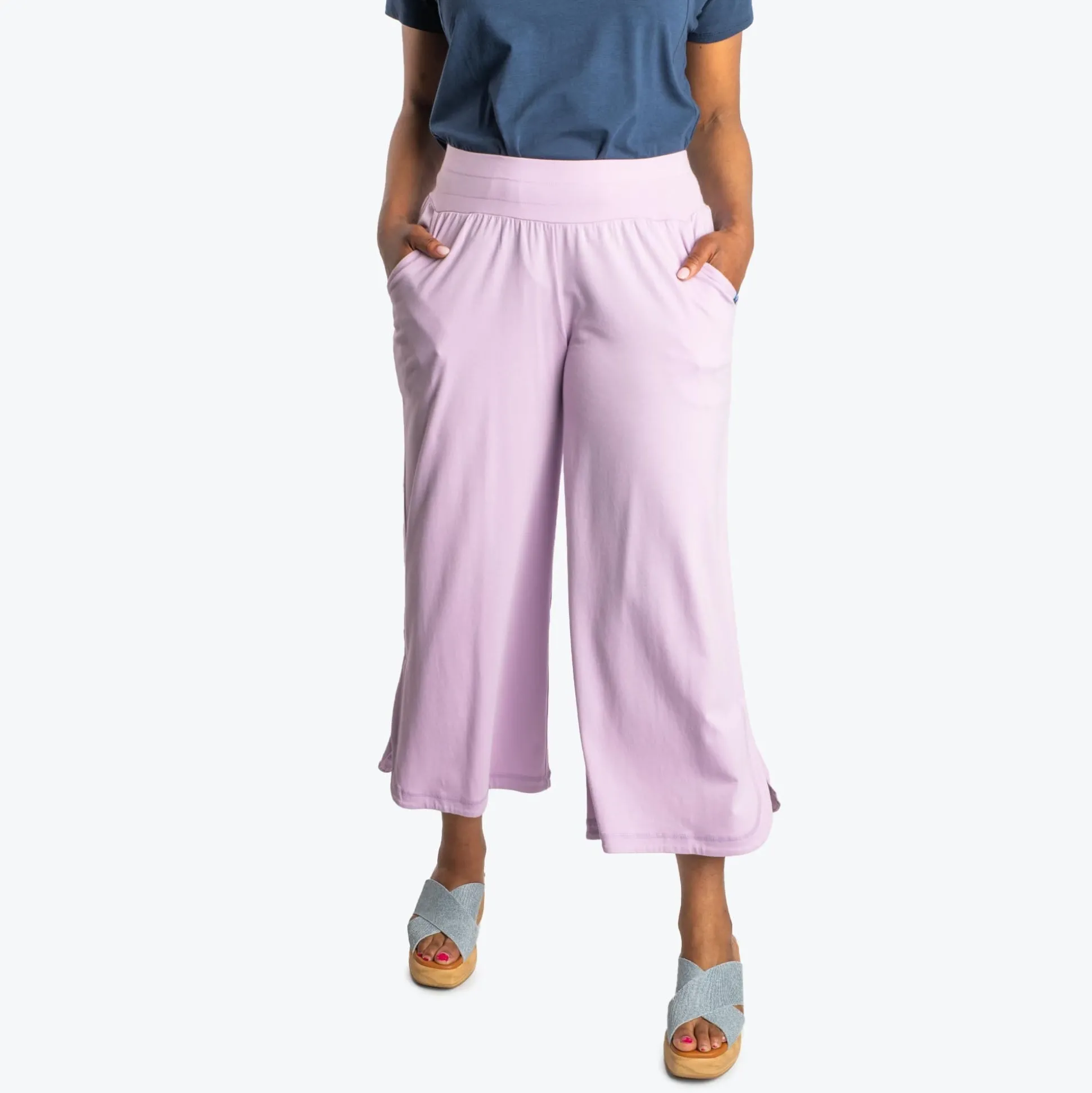 Wiffle Cotton Jersey Cropped Pant